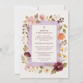 Delicate Floral Frame Christian Catholic Wedding 招待状 (正面)