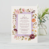 Delicate Floral Frame Christian Catholic Wedding 招待状 (スタンド正面)