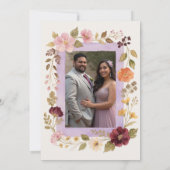 Delicate Floral Frame Christian Catholic Wedding 招待状 (裏面)