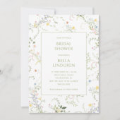 Delicate Floral Garden Bridal Shower 招待状 (正面)