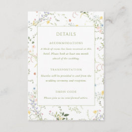 Delicate Floral Garden Wedding Details エンクロージャーカード