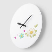Delicate Floral Illustration Wall Clock – Nature ラージ壁時計 (傾斜)