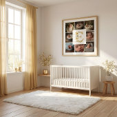 Delicate Floral Initial E 8-Photos Collage Newborn ポスター