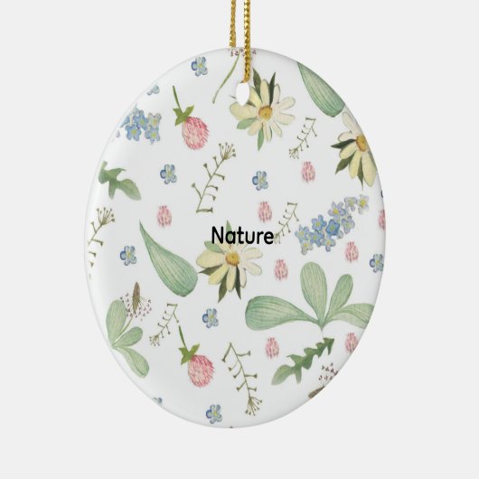 Delicate floral pattern  セラミックオーナメント (右)