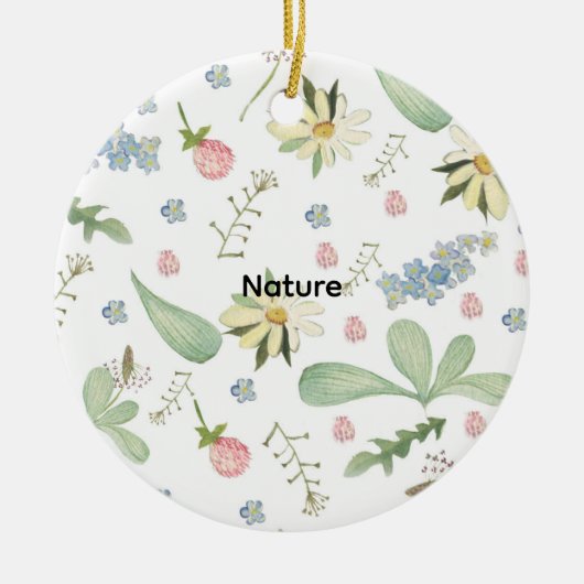 Delicate floral pattern  セラミックオーナメント (正面)