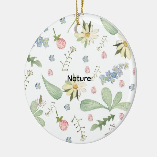 Delicate floral pattern  セラミックオーナメント (左)