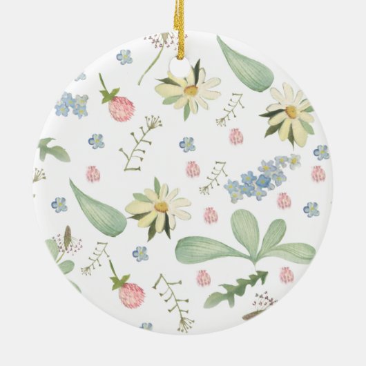 Delicate floral pattern セラミックオーナメント (裏面)