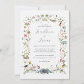Delicate Florals | オーダーメイドの結婚式用クレスト 招待状 (正面)