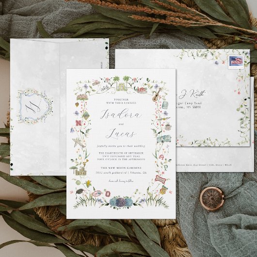 Delicate Florals | オーダーメイドの結婚式用クレスト 招待状