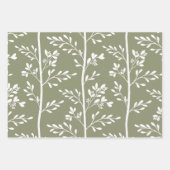 Delicate Flower Buds Bloom Minimalist Olive Floral ラッピングペーパーシート (正面)