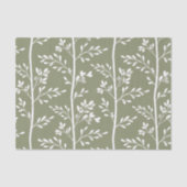 Delicate Flower Buds Bloom Minimalist Olive Floral 薄葉紙 (正面)
