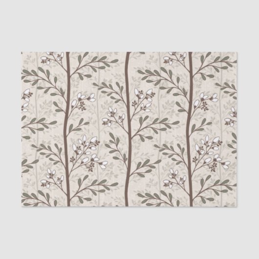 Delicate Flower Buds Bloom Soft Elegant Floral 薄葉紙 (正面)