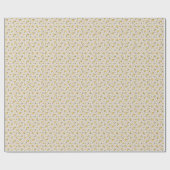 Delicate Flower Pattern Yellow Wrapping Paper Roll ラッピングペーパー (フラット)