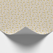Delicate Flower Pattern Yellow Wrapping Paper Roll ラッピングペーパー (角)