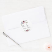 Delicate Flowers Minimalist Wedding Thank You ラウンドシール (封筒)