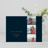 Delicate Foil Star Triple Photo Holiday Card 箔シーズンカード (立ち正面)