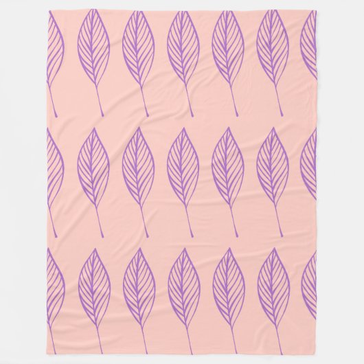 Delicate Foliage Grid フリースブランケット (正面)