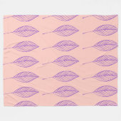 Delicate Foliage Grid フリースブランケット (正面(横))