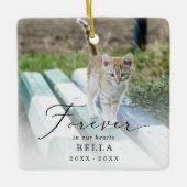 Delicate Forever in Our Hearts Photo Cat Memorial セラミックオーナメント (正面)