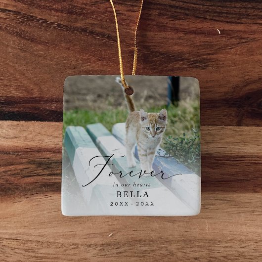 Delicate Forever in Our Hearts Photo Cat Memorial セラミックオーナメント