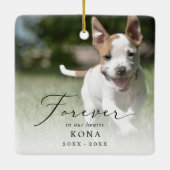 Delicate Forever in Our Hearts Photo Dog Memorial セラミックオーナメント (裏面)
