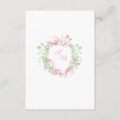 Delicate French Flora Crest Wedding エンクロージャーカード (裏面)