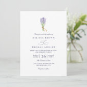 Delicate French Lavender Elegant QR Code Wedding 招待状 (スタンド正面)
