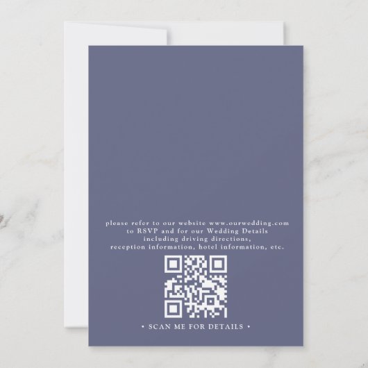 Delicate French Lavender Elegant QR Code Wedding 招待状 (裏面)