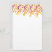 Delicate Garden Floral Monogram Stationery Paper 便箋 (正面/裏面)