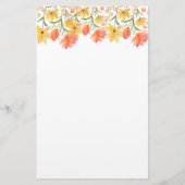 Delicate Garden Floral Monogram Stationery Paper 便箋 (正面)