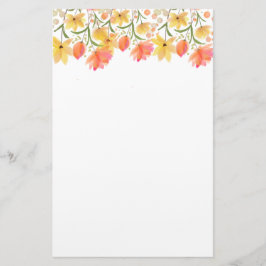 Delicate Garden Floral Monogram Stationery Paper 便箋