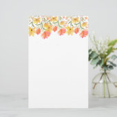 Delicate Garden Floral Monogram Stationery Paper 便箋 (スタンド正面)