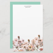 Delicate Garden Floral Monogram Stationery Paper 便箋 (正面/裏面)