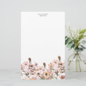 Delicate Garden Floral Monogram Stationery Paper 便箋 (スタンド正面)