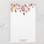 Delicate Garden Floral Monogram Stationery Paper 便箋 (正面/裏面)