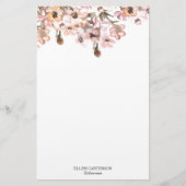 Delicate Garden Floral Monogram Stationery Paper 便箋 (正面)