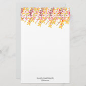 Delicate Garden Floral Monogram Stationery Paper 便箋 (正面/裏面)