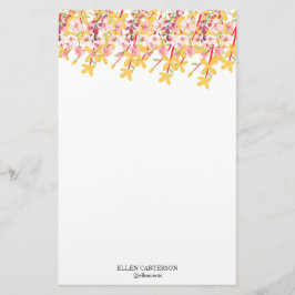 Delicate Garden Floral Monogram Stationery Paper 便箋
