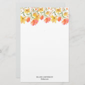 Delicate Garden Floral Monogram Stationery Paper 便箋 (正面/裏面)