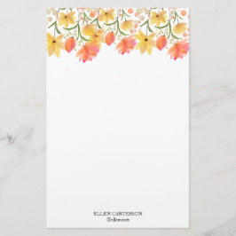 Delicate Garden Floral Monogram Stationery Paper 便箋