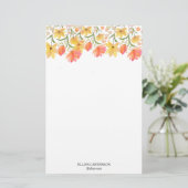 Delicate Garden Floral Monogram Stationery Paper 便箋 (スタンド正面)