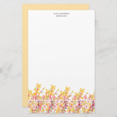 Delicate Garden Floral Monogram Stationery Paper 便箋 (正面/裏面)
