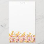 Delicate Garden Floral Monogram Stationery Paper 便箋 (正面)
