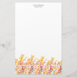 Delicate Garden Floral Monogram Stationery Paper 便箋