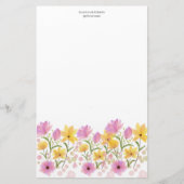Delicate Garden Floral Monogram Stationery Paper 便箋 (正面)