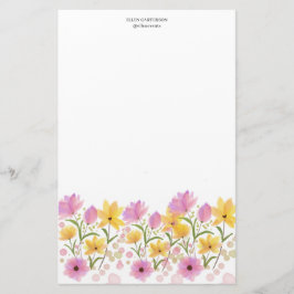 Delicate Garden Floral Monogram Stationery Paper 便箋