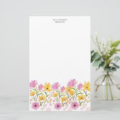 Delicate Garden Floral Monogram Stationery Paper 便箋 (スタンド正面)