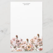 Delicate Garden Floral Monogram Stationery Paper 便箋 (正面)
