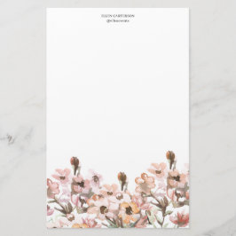 Delicate Garden Floral Monogram Stationery Paper 便箋