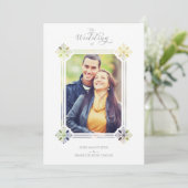 Delicate Geometric Paper Cut Effect Vintage Photo 招待状 (スタンド正面)